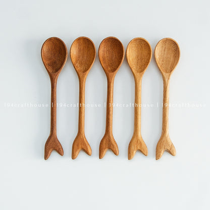 Fish Tail Wooden Spices Small Spoons