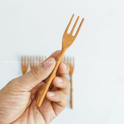 Branch Tree Wooden Small Fork - Kitchen Serving Utensils