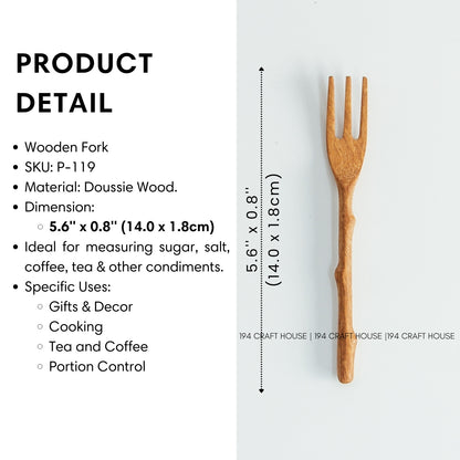 Branch Tree Wooden Small Fork - Kitchen Serving Utensils