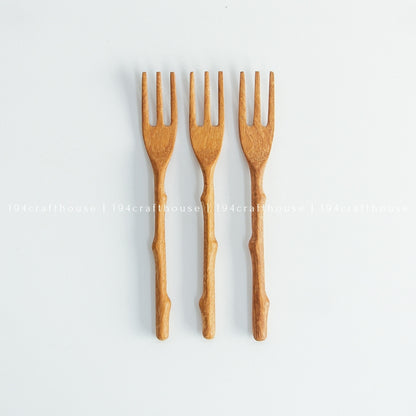 Branch Tree Wooden Small Fork - Kitchen Serving Utensils