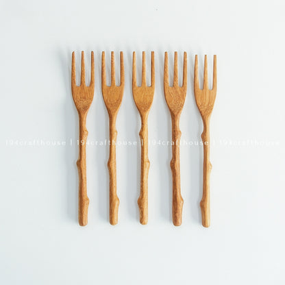 Branch Tree Wooden Small Fork - Kitchen Serving Utensils