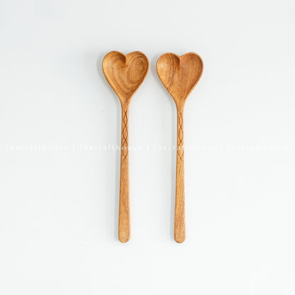 Hand Carved Wooden Heart Spoons - Christmas Gifts & Decor