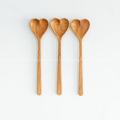 Hand Carved Wooden Heart Spoons - Christmas Gifts & Decor