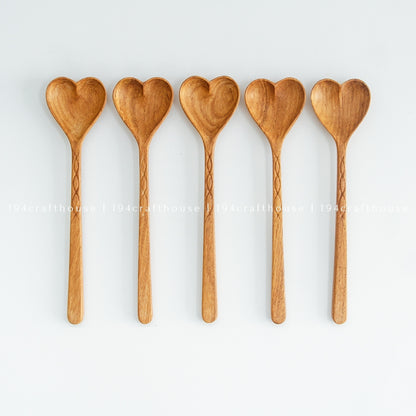 Hand Carved Wooden Heart Spoons - Christmas Gifts & Decor