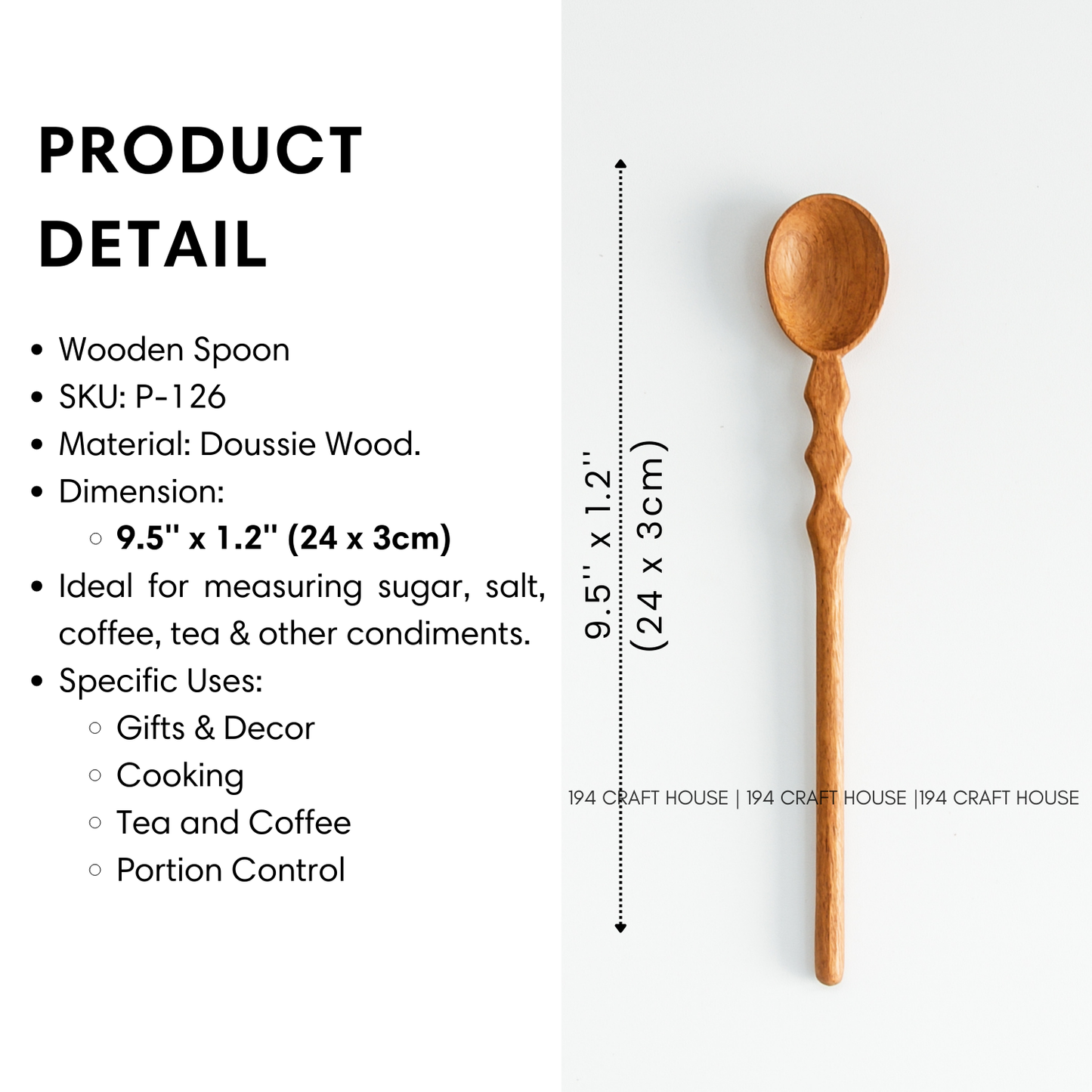 Long Handle Wooden Coffee & Tea Measuring Spoon – Home Decor & Gifts