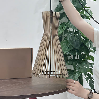 Set of 3 Birdcage Wooden Pendant Lights Restaurant Bar Decor