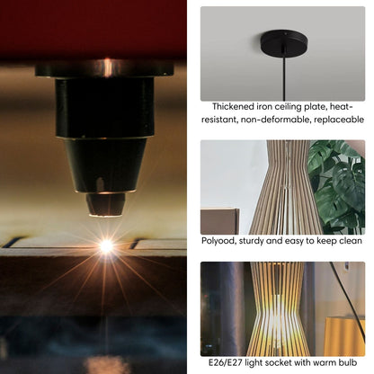 Wood Pendant Light Cage For Kitchen Living Room Home