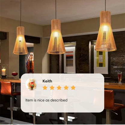 Wood Pendant Light Cage For Kitchen Living Room Home