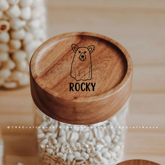 Glass Jar Personalized Lid for Food Storage