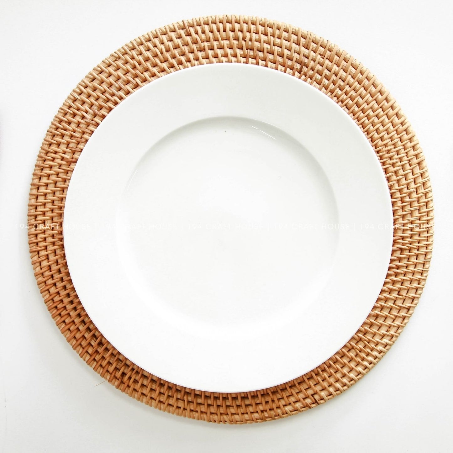 Handwoven Round Rattan Placemats Set of 6