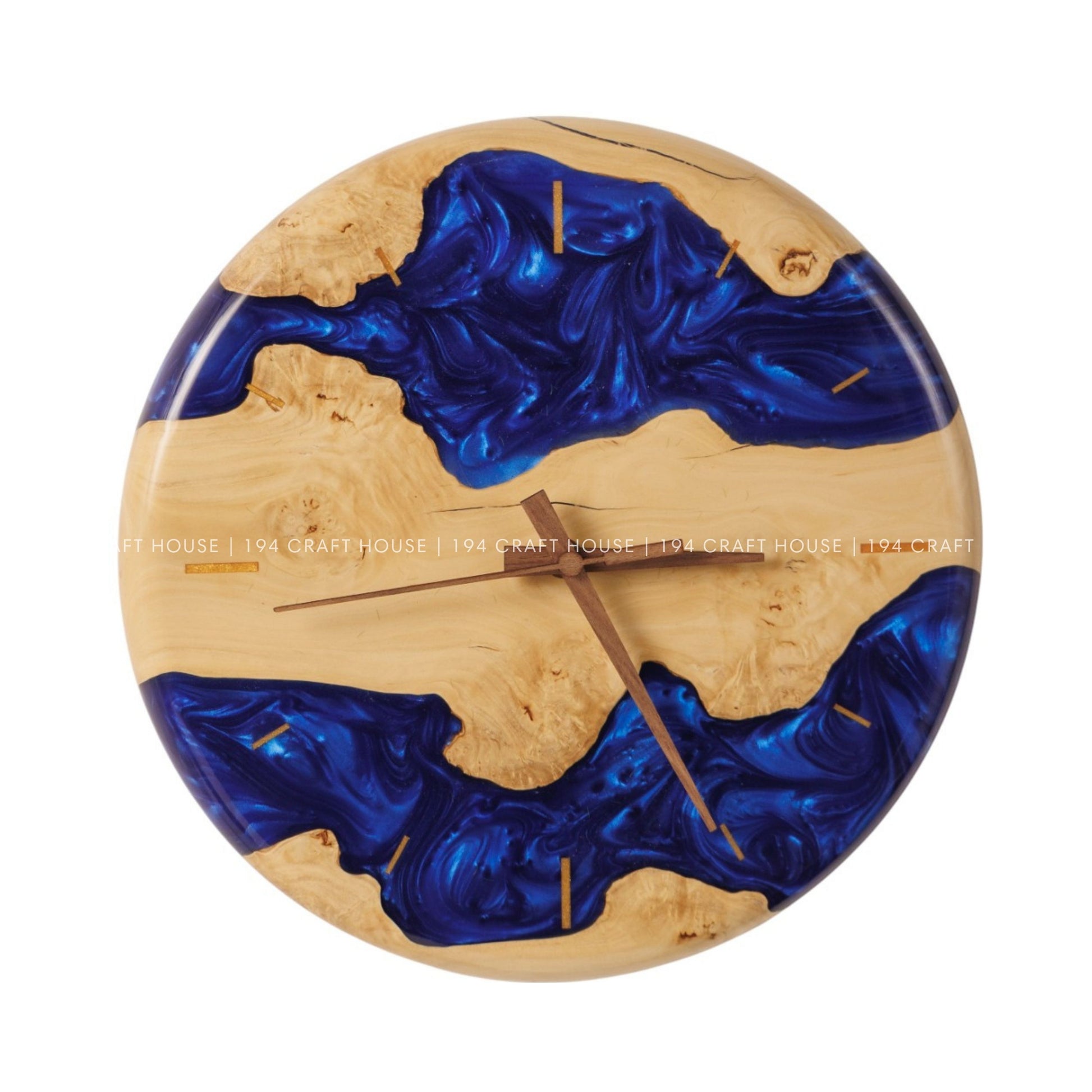 Wood Resin Wall Clock Personalized Gift for New Home, Unique Home Decor, Living Room Decor, Large Wall Clock, Resin Art