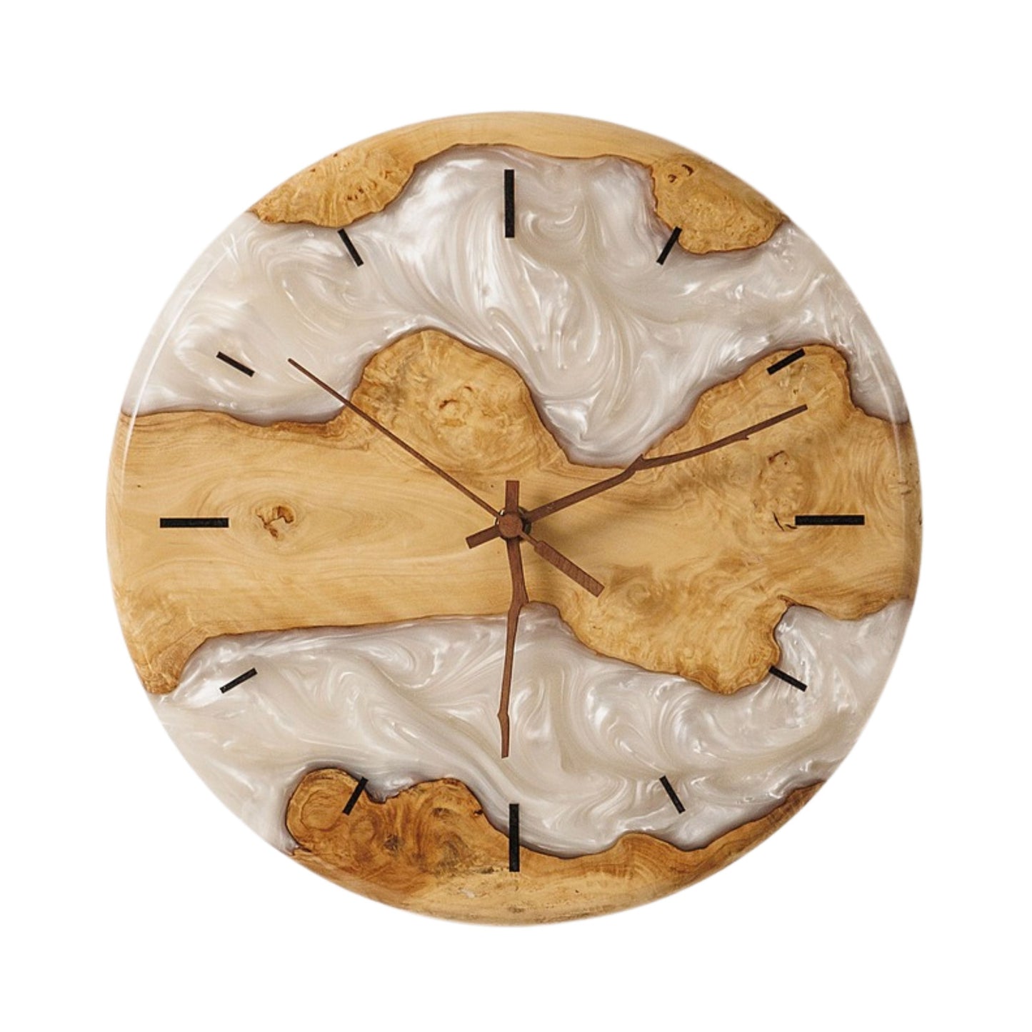 Wood Resin Wall Clock Personalized Gift for New Home, Unique Home Decor, Living Room Decor, Large Wall Clock, Resin Art