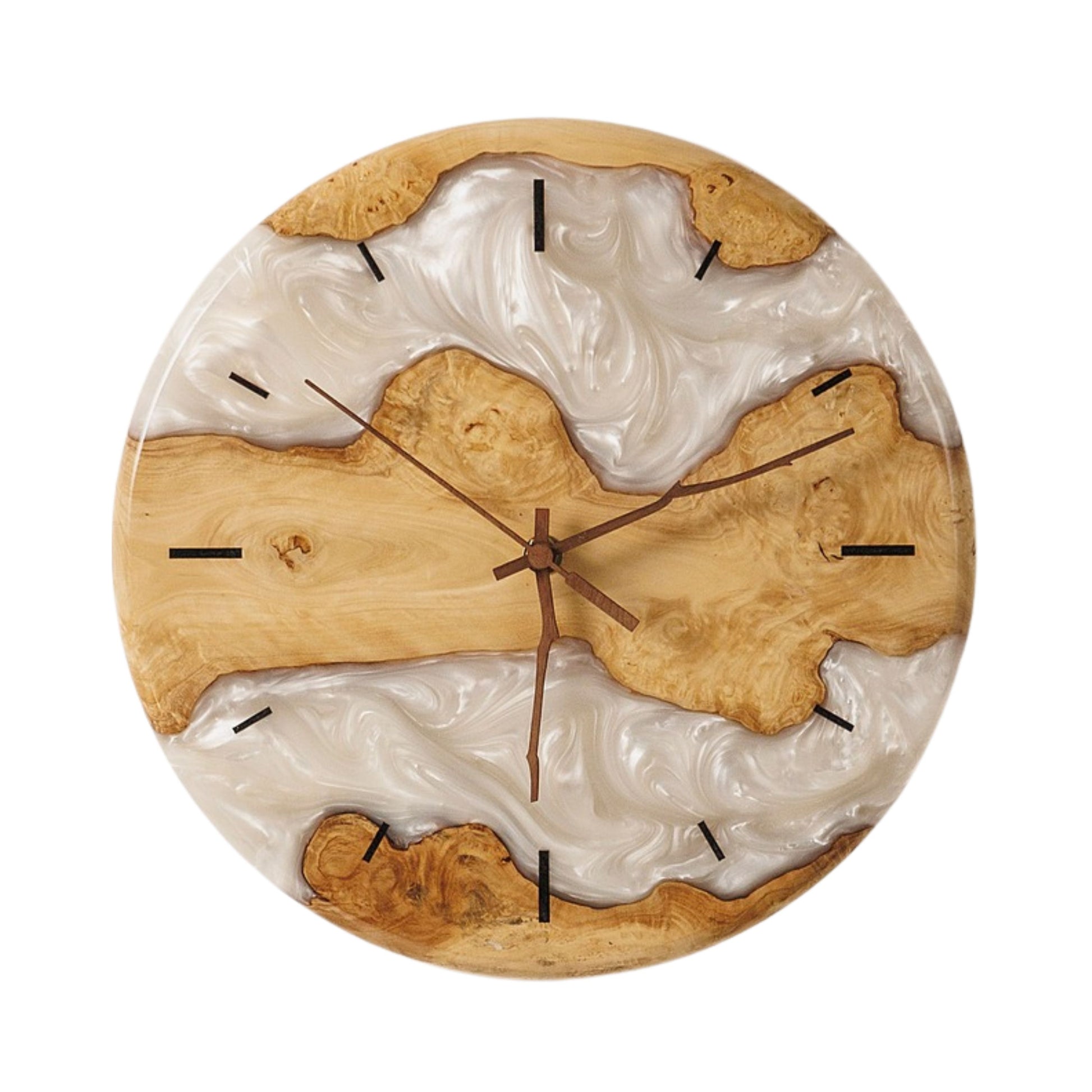 Wood Resin Wall Clock Personalized Gift for New Home, Unique Home Decor, Living Room Decor, Large Wall Clock, Resin Art