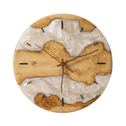 Wood Resin Wall Clock Personalized Gift for New Home, Unique Home Decor, Living Room Decor, Large Wall Clock, Resin Art