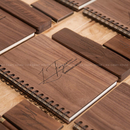 Wooden Office Set With Wooden Pen and Case, Notebook, Business Card Holder Engraved Logo and Name -  Personalized Corporate Gift for Sheppard Mullin