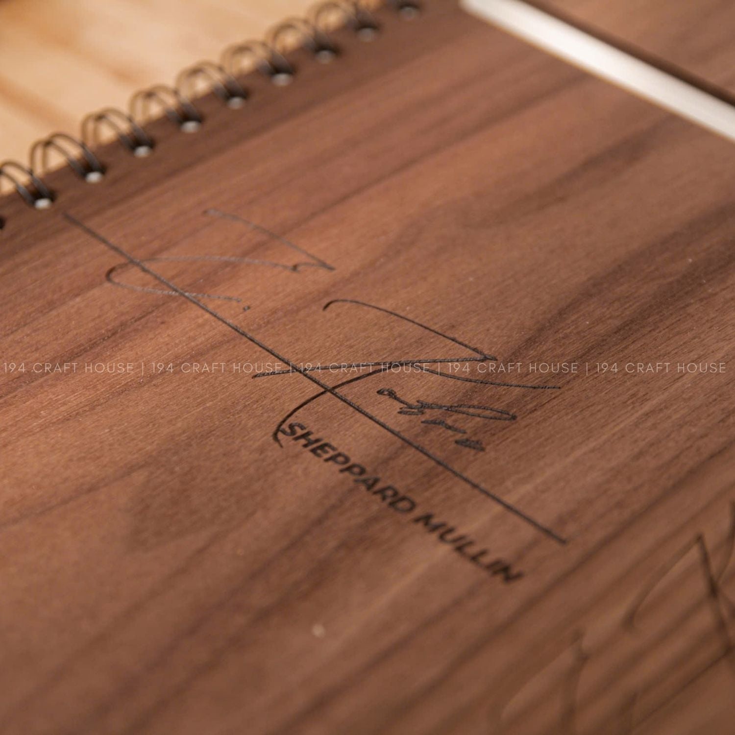 Wooden Office Set With Wooden Pen and Case, Notebook, Business Card Holder Engraved Logo and Name -  Personalized Corporate Gift for Sheppard Mullin