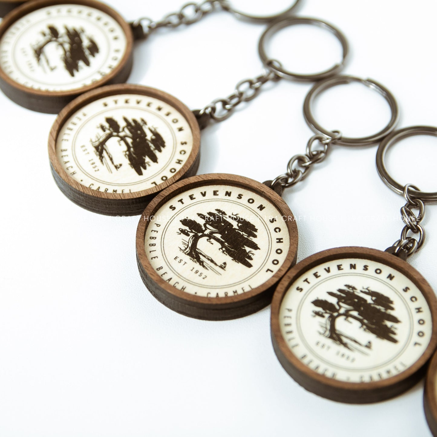 Custom Logo Circle Wooden Keychain: Personalized Corporate Gift for Clients, Employees, Event Gifts, Promotion Keychain Gifts