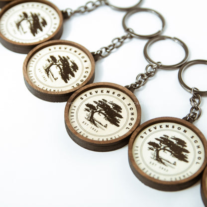 Custom Logo Circle Wooden Keychain: Personalized Corporate Gift for Clients, Employees, Event Gifts, Promotion Keychain Gifts