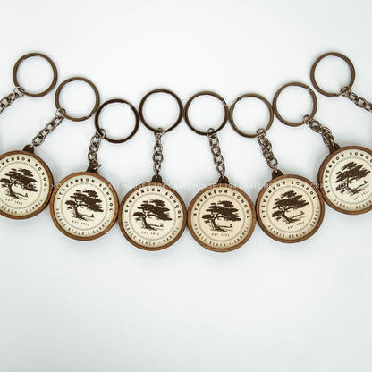Custom Logo Circle Wooden Keychain: Personalized Corporate Gift for Clients, Employees, Event Gifts, Promotion Keychain Gifts