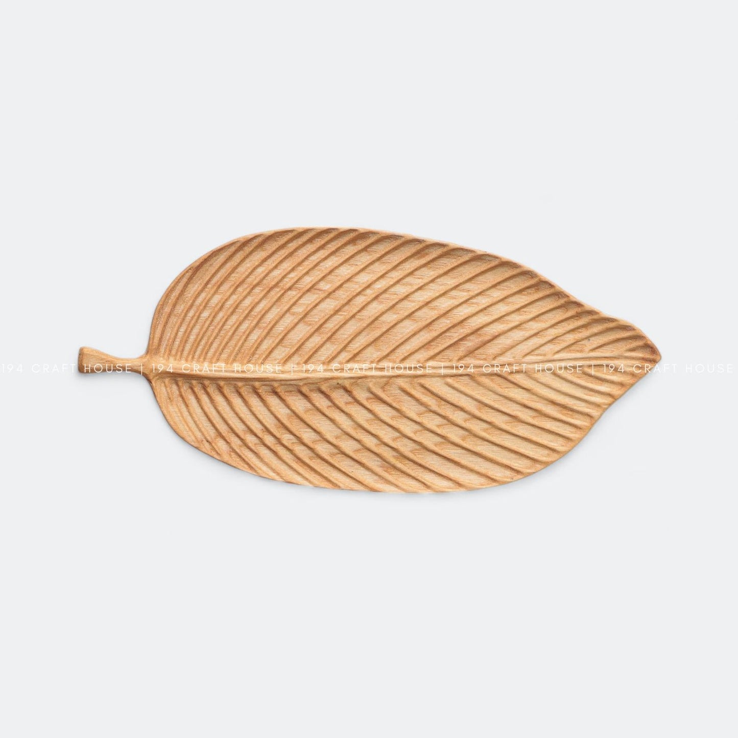 Hand-Carved Leaf Wooden Decorative Tray