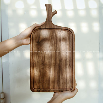 Walnut Cutting Board With Handles and Juice Groove