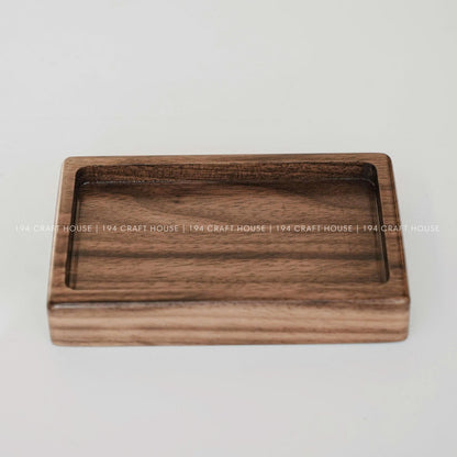 Handmade Rectangle Walnut Wooden Tray for Jewelry, Ring Dish, Ring Display, Accessory Tray, Watch Tray, Decorative Tray, Personalized Gift for Weddings, Engagements, Anniversarys, and Birthdays.
