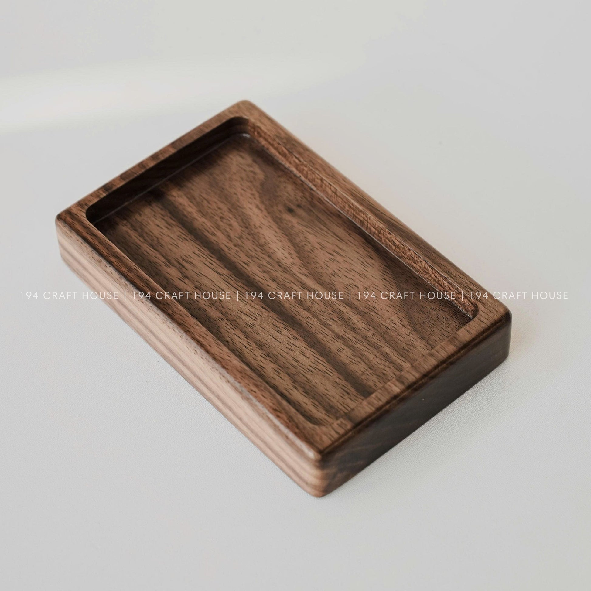 Handmade Rectangle Walnut Wooden Tray for Jewelry, Ring Dish, Ring Display, Accessory Tray, Watch Tray, Decorative Tray, Personalized Gift for Weddings, Engagements, Anniversarys, and Birthdays.