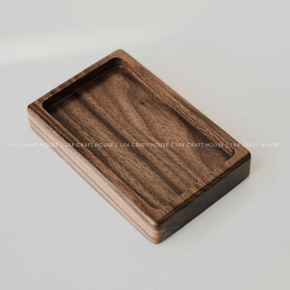 Handmade Rectangle Walnut Wooden Tray for Jewelry, Ring Dish, Ring Display, Accessory Tray, Watch Tray, Decorative Tray, Personalized Gift for Weddings, Engagements, Anniversarys, and Birthdays.