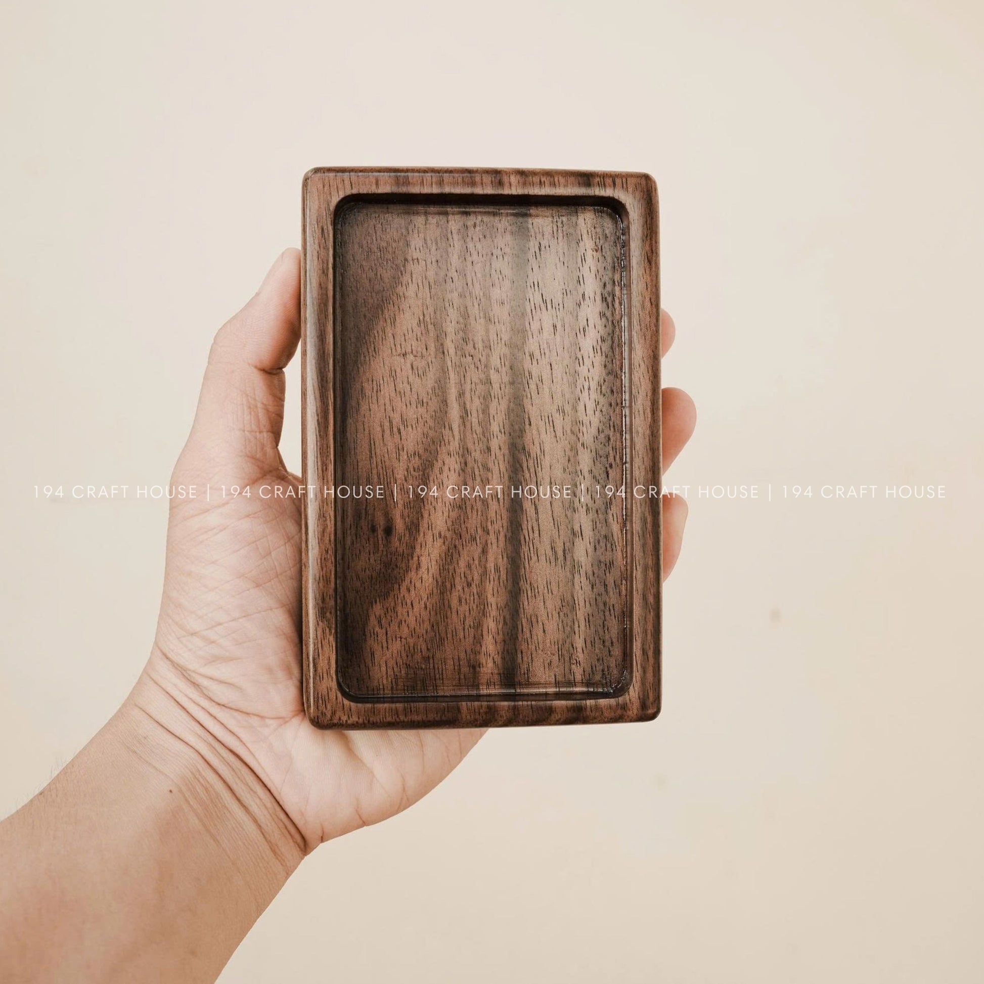 Handmade Rectangle Walnut Wooden Tray for Jewelry, Ring Dish, Ring Display, Accessory Tray, Watch Tray, Decorative Tray, Personalized Gift for Weddings, Engagements, Anniversarys, and Birthdays.