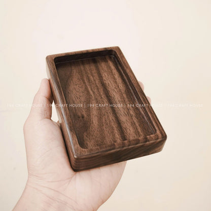 Handmade Rectangle Walnut Wooden Tray for Jewelry, Ring Dish, Ring Display, Accessory Tray, Watch Tray, Decorative Tray, Personalized Gift for Weddings, Engagements, Anniversarys, and Birthdays.