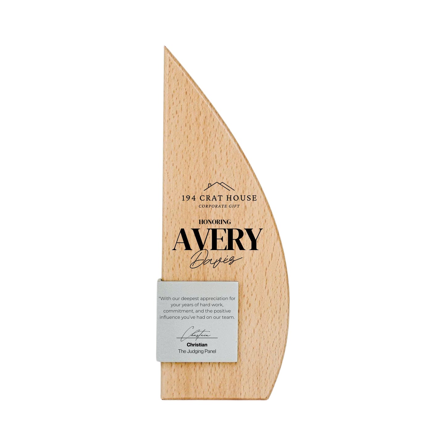 Custom Engraved Wooden Trophy: Personalized  Corporate Recognition Gifts for Employee of The Month, Employee of the Year, Employee Appreciation Gifts, Thank You Gifts, End of Year Gifts