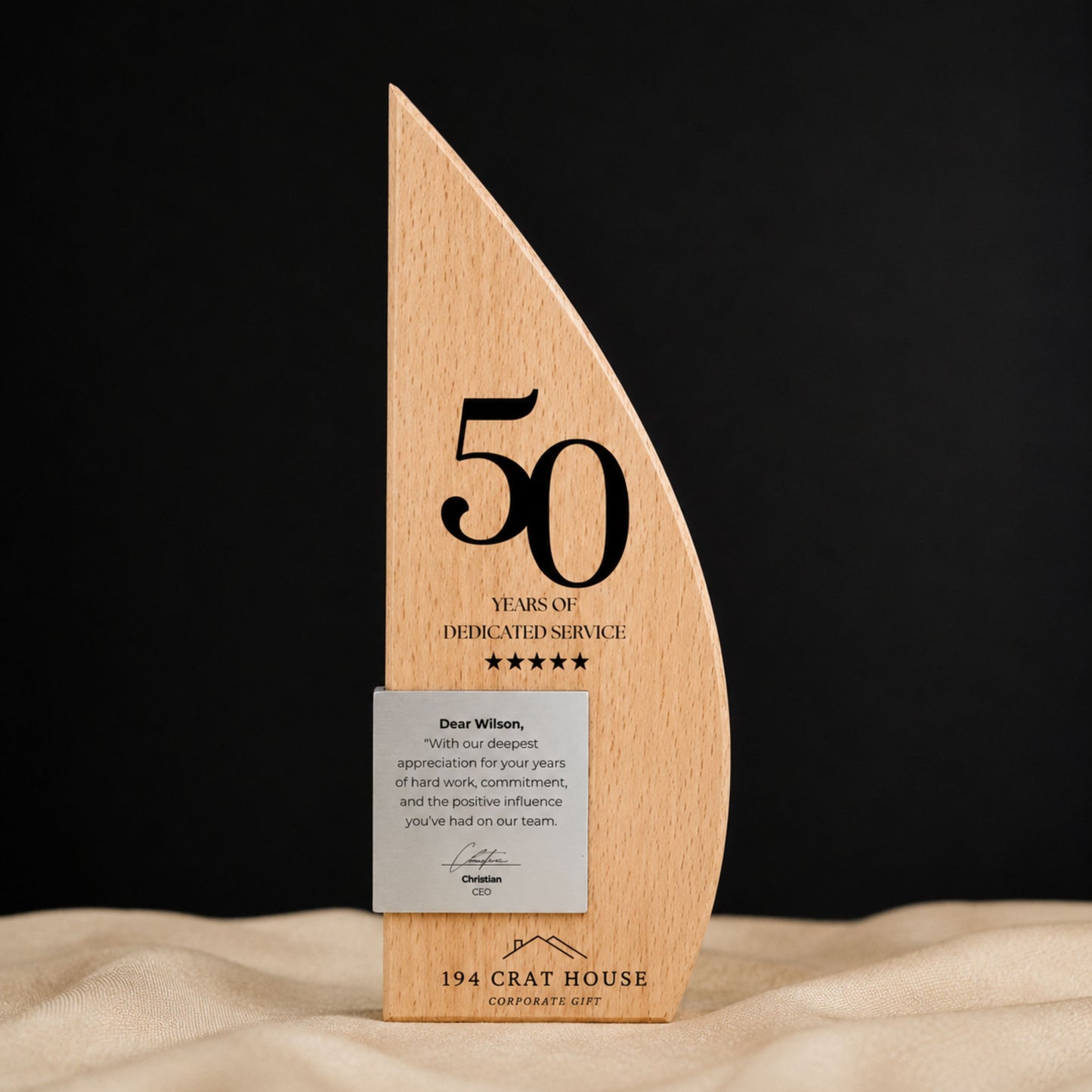 Custom Engraved Wooden Trophy: Personalized Retirement Gifts, Corporate Recognition Gifts, Employee Appreciation Gifts, Thank You Gifts, Year of Services Gifts, Dedicated Gifts