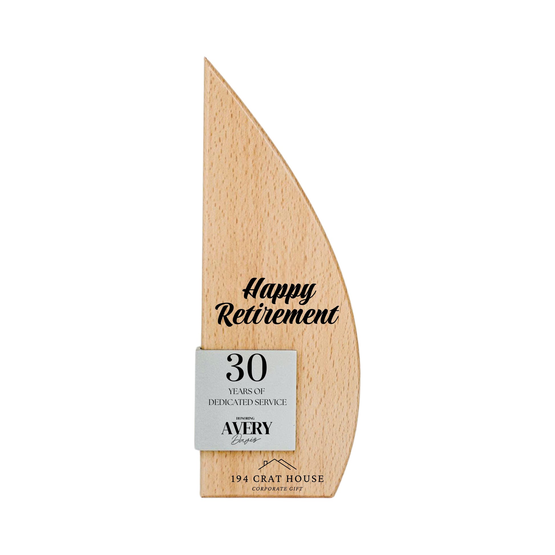 Custom Engraved Wooden Trophy: Personalized Retirement Gifts, Corporate Recognition Gifts, Employee Appreciation Gifts, Thank You Gifts, Year of Services Gifts, Dedicated Gifts