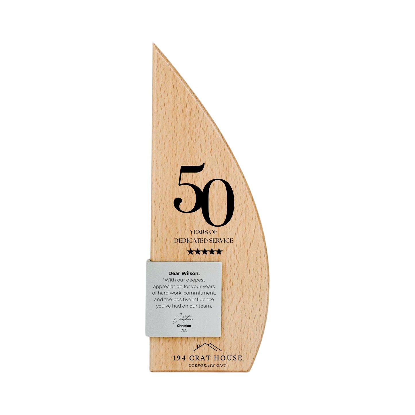 Custom Engraved Wooden Trophy: Personalized Retirement Gifts, Corporate Recognition Gifts, Employee Appreciation Gifts, Thank You Gifts, Year of Services Gifts, Dedicated Gifts