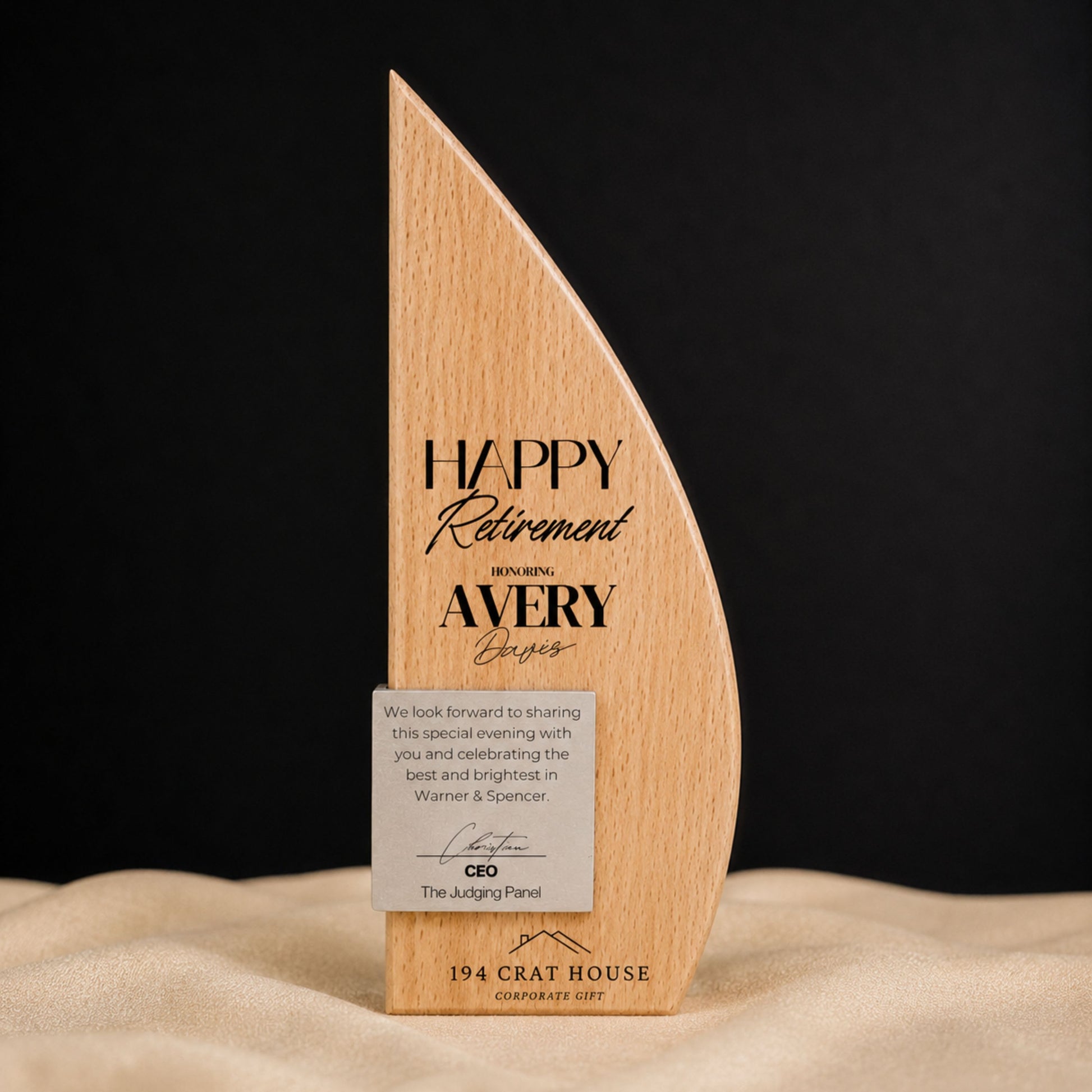 Custom Engraved Wooden Trophy: Personalized Retirement Gifts, Corporate Recognition Gifts, Employee Appreciation Gifts, Thank You Gifts, Year of Services Gifts, Dedicated Gifts