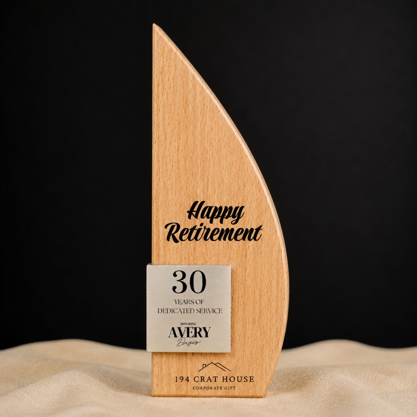 Custom Engraved Wooden Trophy: Personalized Retirement Gifts, Corporate Recognition Gifts, Employee Appreciation Gifts, Thank You Gifts, Year of Services Gifts, Dedicated Gifts