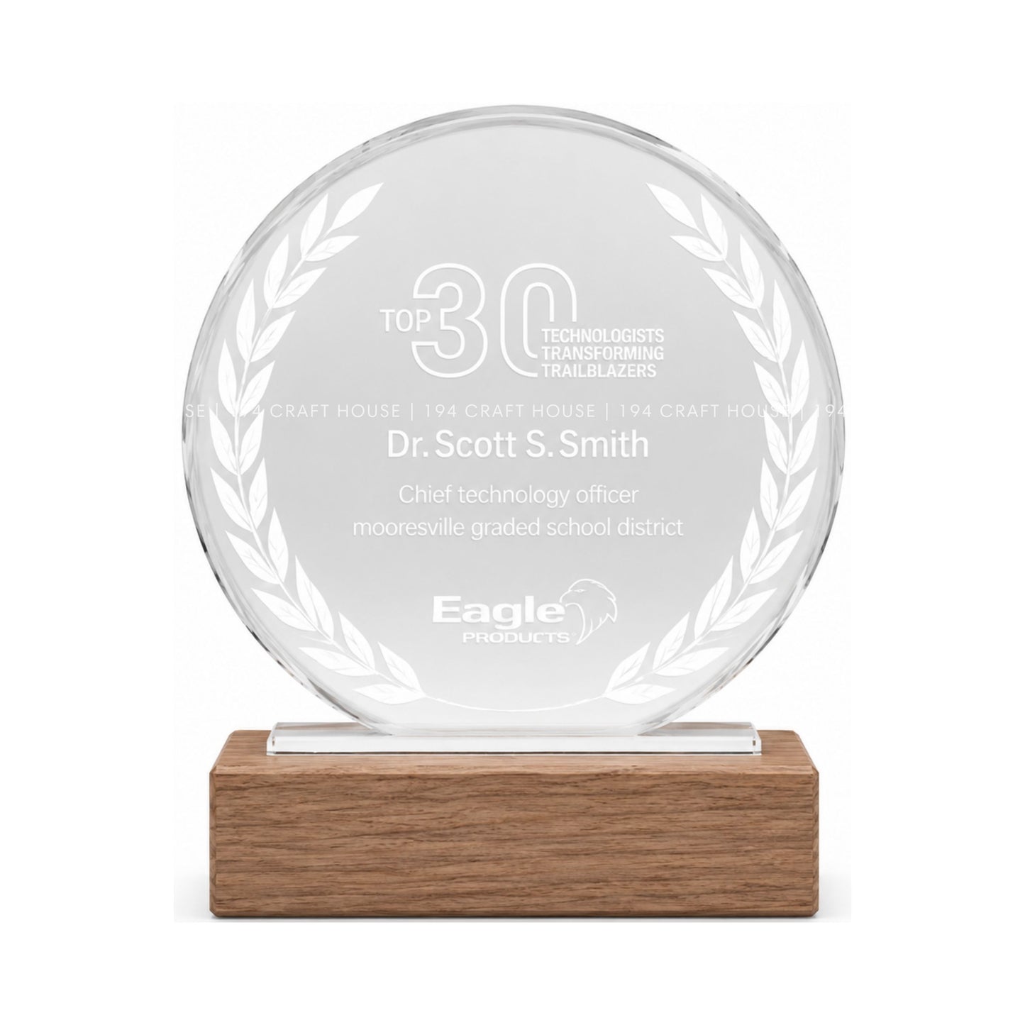 Personalized Crystal Award with Wooden Base: Custom Plaques, Awards and Trophies Corporate Gift for Clients, Employee Recognition Gift, Appreciation Gifts, Company Anniversary Gifts, Achievement Award.
