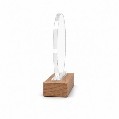 Personalized Crystal Award with Wooden Base: Custom Plaques, Awards and Trophies Corporate Gift for Clients, Employee Recognition Gift, Appreciation Gifts, Company Anniversary Gifts, Achievement Award.