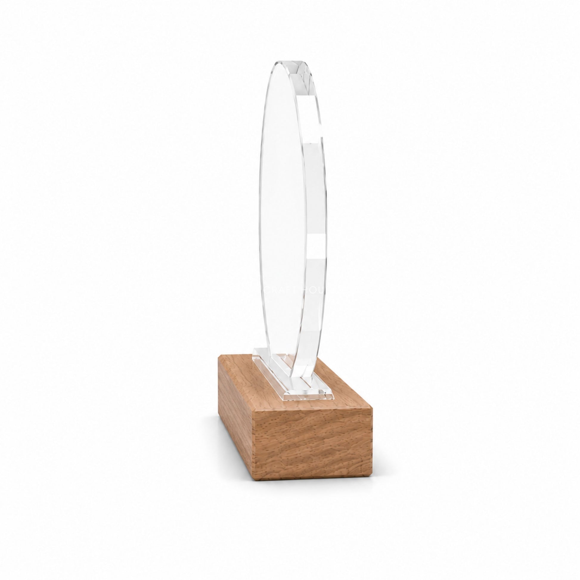 Personalized Crystal Award with Wooden Base: Custom Plaques, Awards and Trophies Corporate Gift for Clients, Employee Recognition Gift, Appreciation Gifts, Company Anniversary Gifts, Achievement Award.