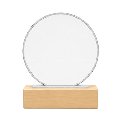 Personalized Crystal Award with Wooden Base: Custom Plaques, Awards and Trophies Corporate Gift for Clients, Employee Recognition Gift, Appreciation Gifts, Company Anniversary Gifts, Achievement Award.