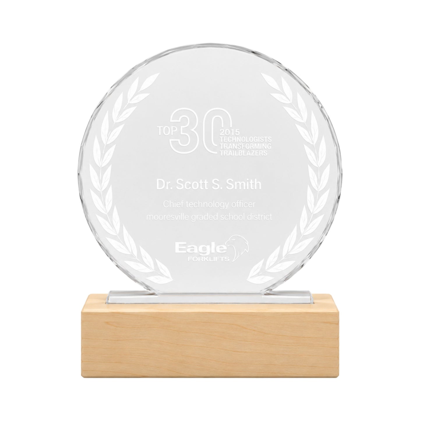 Personalized Crystal Award with Wooden Base: Custom Plaques, Awards and Trophies Corporate Gift for Clients, Employee Recognition Gift, Appreciation Gifts, Company Anniversary Gifts, Achievement Award.
