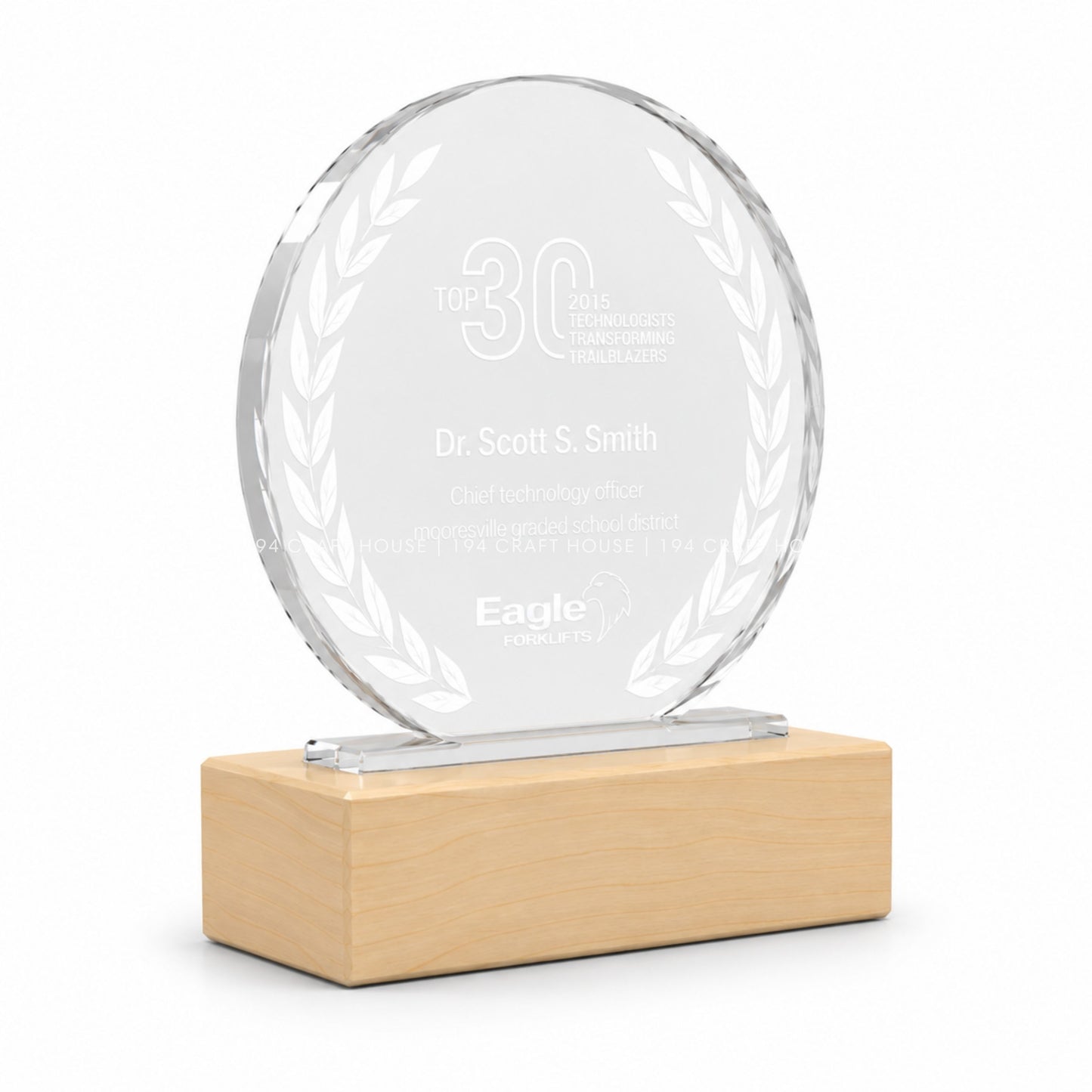 Personalized Crystal Award with Wooden Base: Custom Plaques, Awards and Trophies Corporate Gift for Clients, Employee Recognition Gift, Appreciation Gifts, Company Anniversary Gifts, Achievement Award.