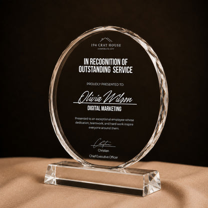 Personalized  Crystal Trophy Award With Gift Box: Custom Corporate Award Plaques & Trophies, Employee Recognition Award, Employee Appreciation Gifts, Sales Achievement Awards, Retirement Award Gifts, Graduation Award Gifts, Company Anniversary Awards, Leadership Awards, Years of Service Awards, Corporate Gifts