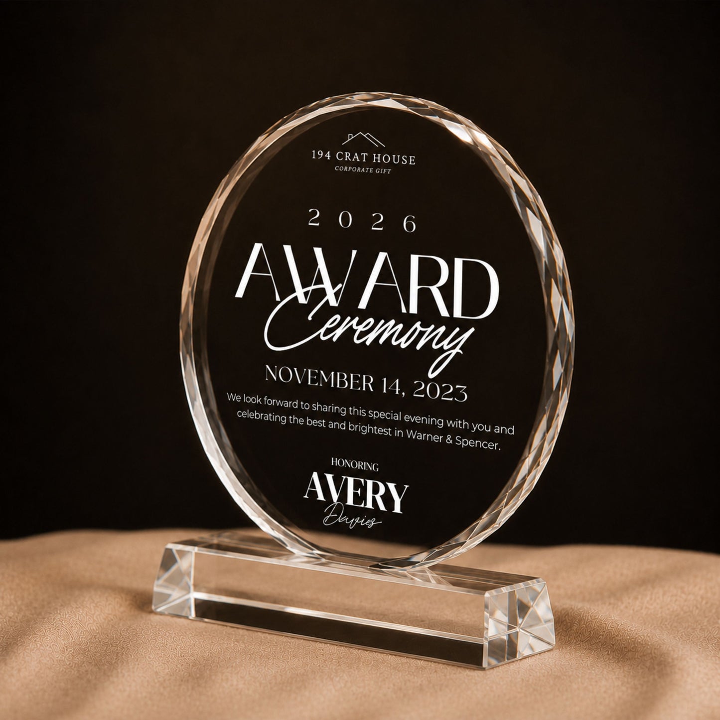 Personalized  Crystal Trophy Award With Gift Box: Custom Corporate Award Plaques & Trophies, Employee Recognition Award, Employee Appreciation Gifts, Sales Achievement Awards, Retirement Award Gifts, Graduation Award Gifts, Company Anniversary Awards, Leadership Awards, Years of Service Awards, Corporate Gifts