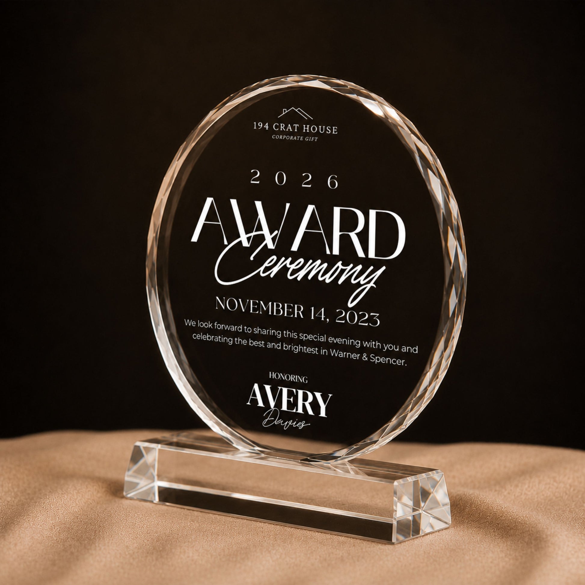 Personalized  Crystal Trophy Award With Gift Box: Custom Corporate Award Plaques & Trophies, Employee Recognition Award, Employee Appreciation Gifts, Sales Achievement Awards, Retirement Award Gifts, Graduation Award Gifts, Company Anniversary Awards, Leadership Awards, Years of Service Awards, Corporate Gifts