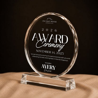 Personalized  Crystal Trophy Award With Gift Box: Custom Corporate Award Plaques & Trophies, Employee Recognition Award, Employee Appreciation Gifts, Sales Achievement Awards, Retirement Award Gifts, Graduation Award Gifts, Company Anniversary Awards, Leadership Awards, Years of Service Awards, Corporate Gifts