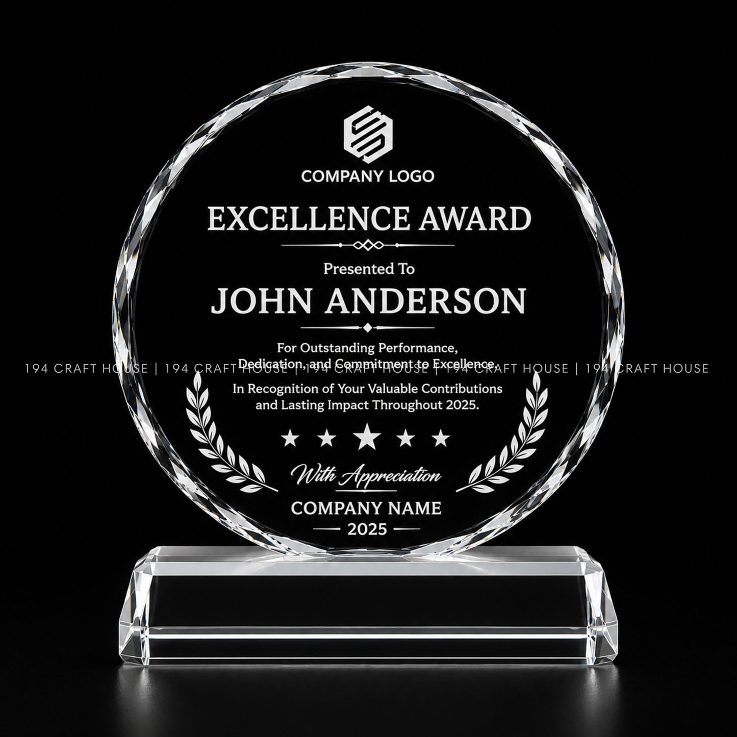 Custom Crystal Award Plaque: Personalized Corporate Gifts Recognition and Milestone Achievements for Employee Recognition Gifts, Clients Appreciation Gifts, Retirement Gifts, Company Anniversary Gifts