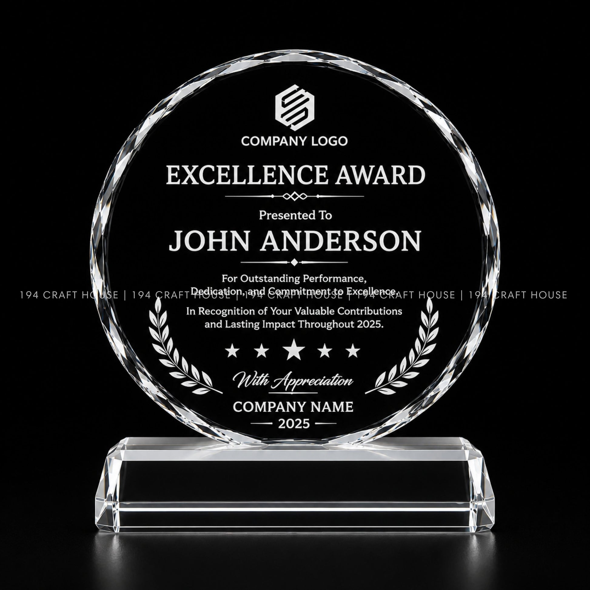 Custom Crystal Award Plaque: Personalized Corporate Gifts Recognition and Milestone Achievements for Employee Recognition Gifts, Clients Appreciation Gifts, Retirement Gifts, Company Anniversary Gifts