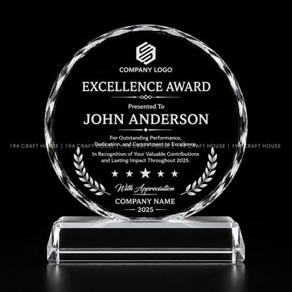 Custom Crystal Award Plaque: Personalized Corporate Gifts Recognition and Milestone Achievements for Employee Recognition Gifts, Clients Appreciation Gifts, Retirement Gifts, Company Anniversary Gifts