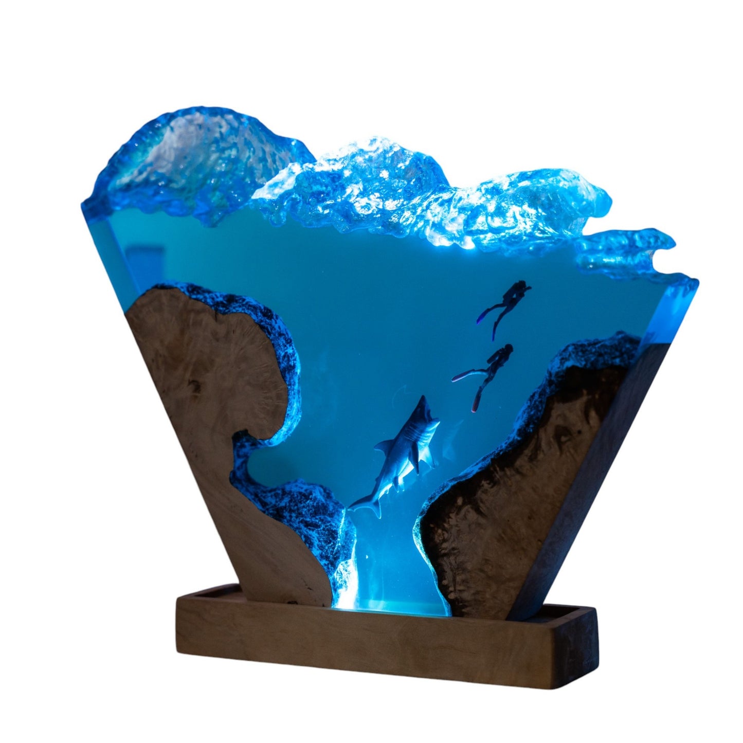 Shark Ocean Resin Night Light: Resin Lamp Streamer & Playroom Decor, Personalized Gift